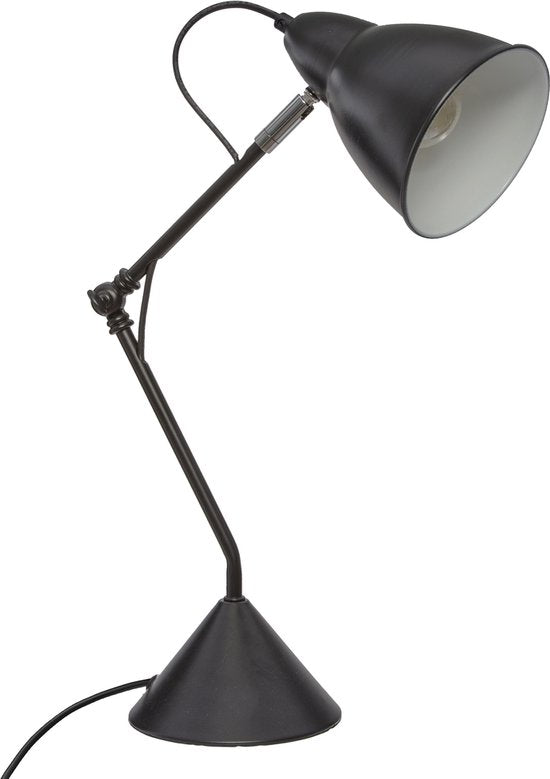 Atmosphera Tafellamp/bureaulampje Design Light Classic - zwart - metaal - H62 cm - Leeslamp