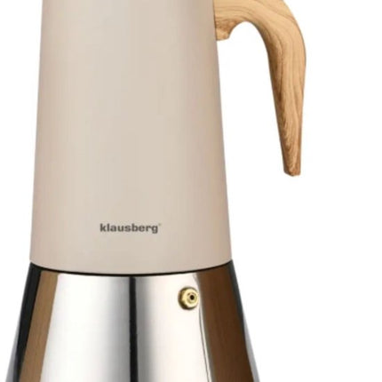 Klausberg Steel Espresso Koffiezetapparaat 600 ml - Inductie Moka Pot Roestvrijstaal - Koffiepercolator voor Espresso - Geschikt voor Inductie, Gas en Elektrisch - Model KB 7997