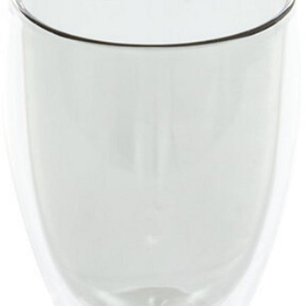 Dubbelwandige Glazen Mokken Set van 2 - 350 ml - Isolerende Theemok of Koffiemok Zonder Oor - Dubbelwandig Glas - Grijs