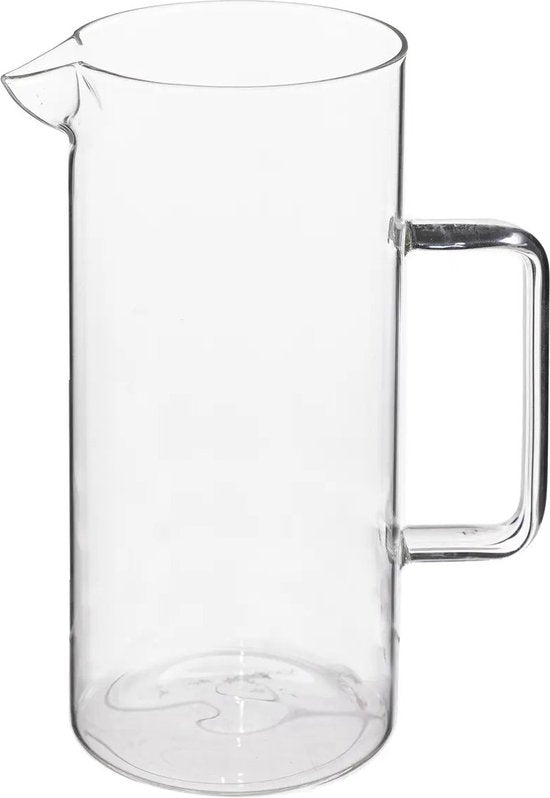 Secret de Gourmet Water Karaf/schenkkan - schenktuit - 2x - glas - 1.5 Liter - D10 x H22 cm
