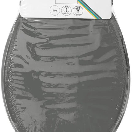 5Five Toiletbril Colors - grijs - MDF/HDF hout - universeel - standaard wc bril bevestiging