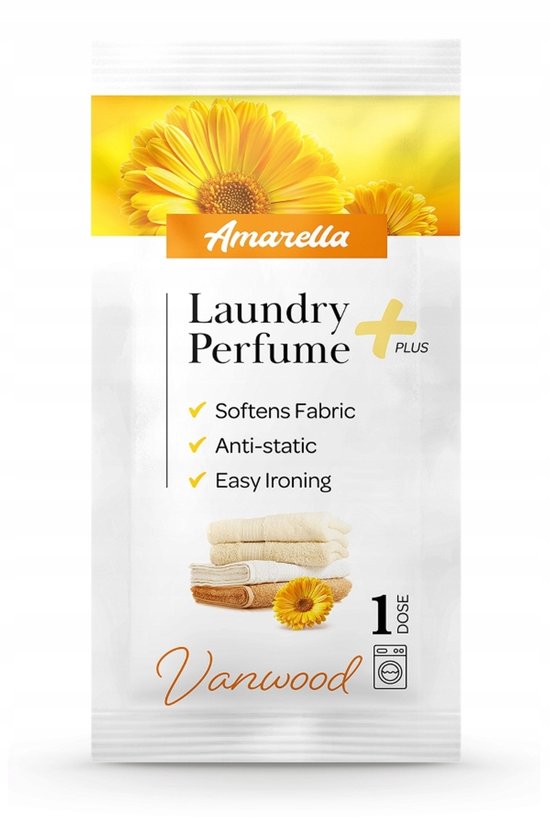 Elix - Amarella Wasparfum - Laundry Perfume - Wasverzachter Parfum - Antistatisch Strijkgemak - Langdurig - 10ml Sachet - Vanwood