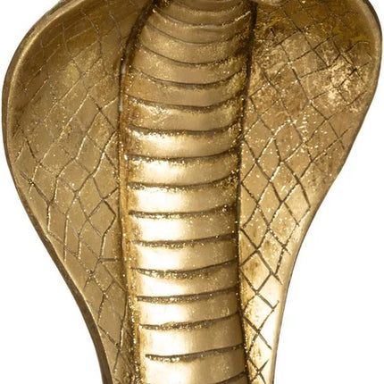 Atmosphera Home decoratie dier/slangen beeldje Cobra - goud kleurig - 36 x 25 cm