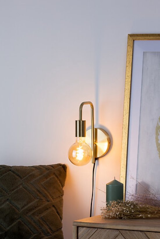 Keli Wandlamp - Industriële Wandverlichting - Set van 2 - Moderne Binnenlamp - met E27 Fitting - Metaal - Ø12 cm - Goud
