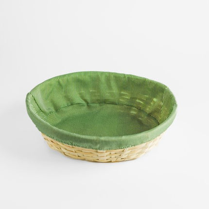 MPLCo - Multifunctionele Opbergmand - Decoratieve Mand - Mand met Cover - Natuurlijke Bamboo Organizer - Opbergmand Badkamer voor Keuken & Slaapkamer - Ovaal - 29 x 21 x 7 cm - Natuurlijk / Groen