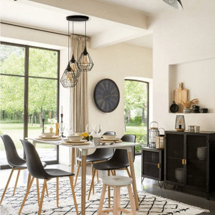 Atmosphera industriële hanglamp zwart met metalen draadkooi