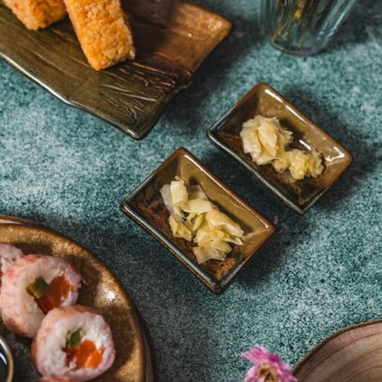 MPLCo - Ondes Dip Schaaltje - Dip Kom - Saus Schaaltje Sushi & Tapas - Kleine Kom - Vaatwasser & Magnetron Bestendig - Mini Serveerschaal - Keramiek - ca. 8 x 5.5 x 2 cm - Aardetinten