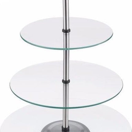 Kinghoff taartplateau - 3 etalages - Glas - Met grijpring