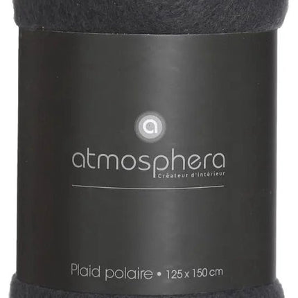 Atmosphera Polar Fleece deken of plaid - 2x - antraciet - 125 x 150 cm - polyester - Bankdeken - Fleece plaid