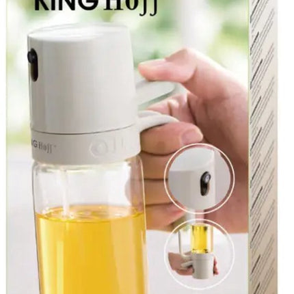 KINGHOFF KH-2005 Oliespray 250 ml – RVS & Glas Olie- en Azijnsprayer – Fijn Vernevelende Olie Sprayer – Beige