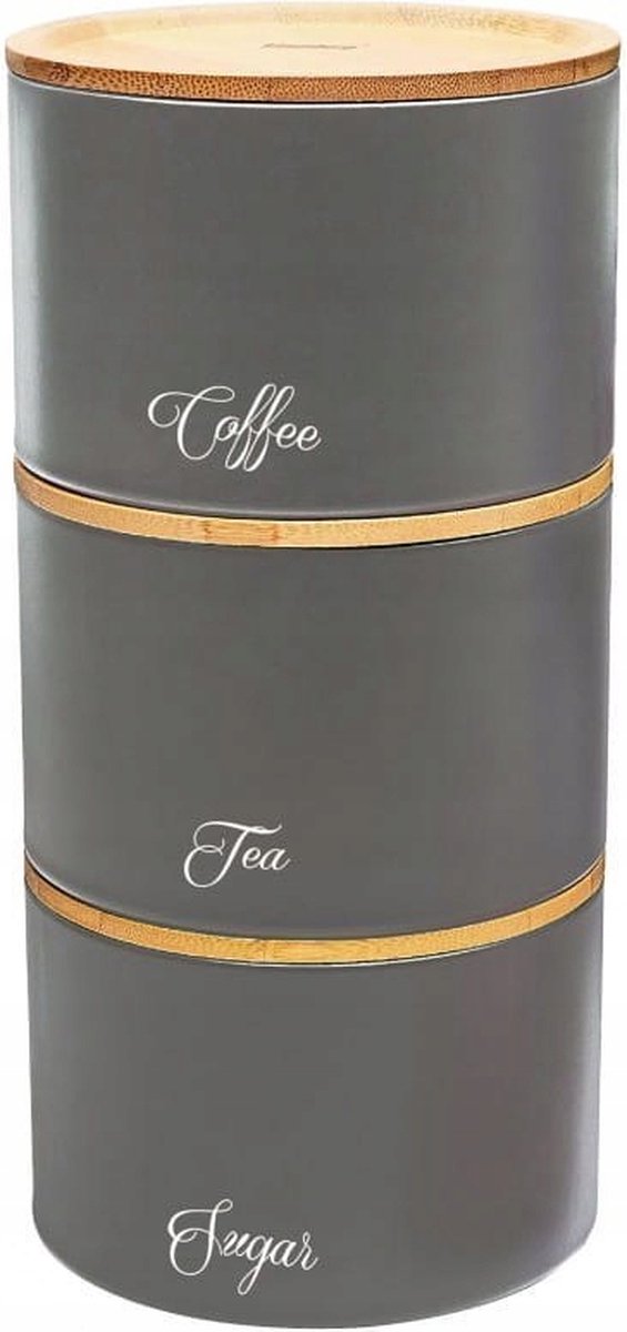 Klausberg 7543 - opbergblikken stapelbaar - koffie, thee en suiker