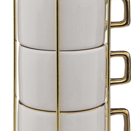 Secret de Gourmet ARYA keramische kopjes op standaard, 170 ml, 4 stuks