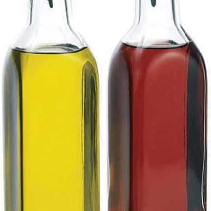 2 x - Olie en azijnflessen voor in de keuken/op tafel - Keukenfles - Glazen Oliefles