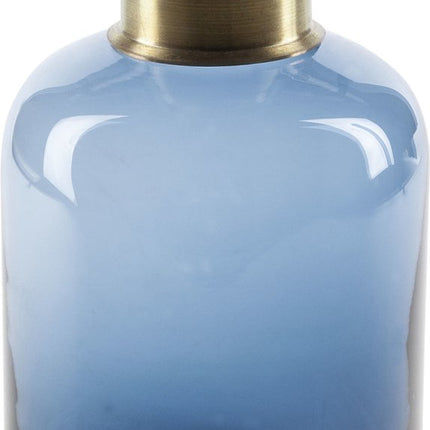 Flesvaas glas donkerblauw 12 x 23 cm - Vazen van glas