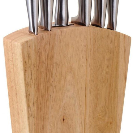 Kinghoff 1154 Messenset - Messenblok hout - rvs - 6 delig