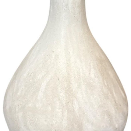 Handgemaakte Witte Keramieken Vaas 32 cm - Mat Aardewerk Vaas - Decoratieve Bloemenvaas - Bloemenhouder -