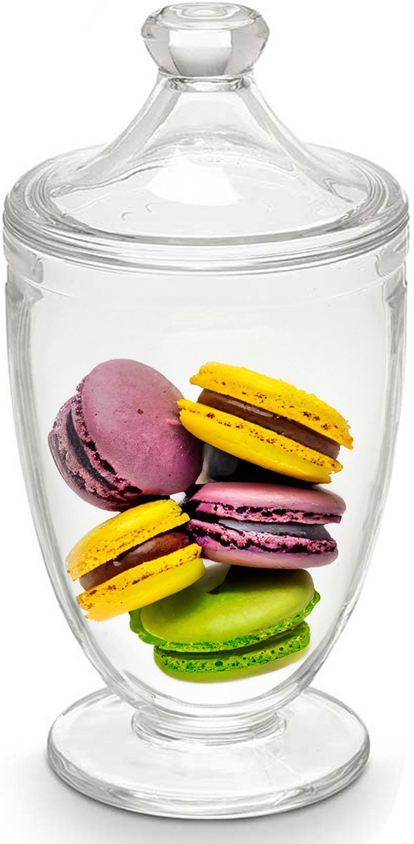 Vivalto Snoeppot/voorraadpot Candy Box - Bonbonniere - glas - met luchtdichte deksel - D12 x H24 cm - Koektrommel
