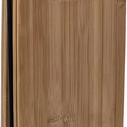 5Five Broodplankjes met houder - 4x stuks - 15 x 6,5 x 26 cm - bamboe hout met metaal - Snijplankjes