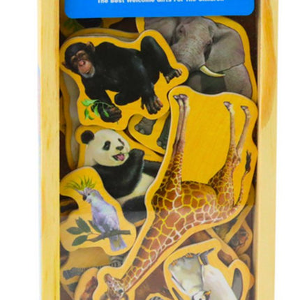 Houten Dieren Magnetenset - 20 Delige Dieren Magneten Hout - Educatief Speelgoed - Magnetische Dierentuin - Magnetische Sticker - Koelkast sticker - Magneetbord Sticker - Speelgoed - Magneet Kinderkamer