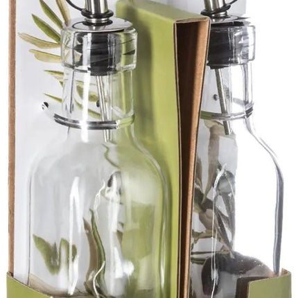 5Five Azijn/Olie flessen voor op tafel - 4x stuks - glas - 160 ml per fles - olijfolie en tafelazijn