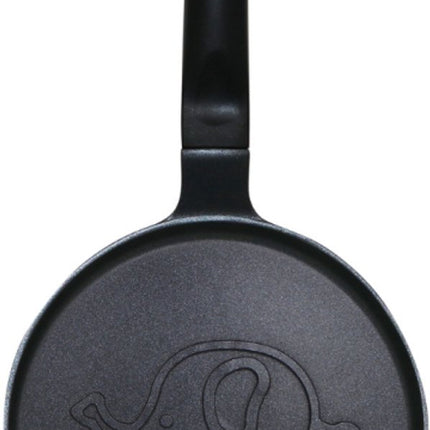 Klausberg KB-7974 Pannekoekenpan - Olifant Motief - Ø18 cm - Zwarte Antiaanbaklaag - Geschikt voor Alle Kookstellen Inclusief Inductie