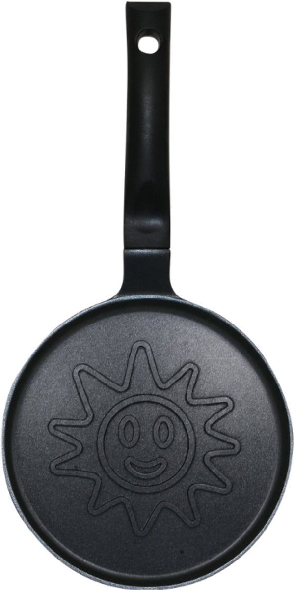 Klausberg KB-7972 Pannekoekenpan - Zonnebloem Motief - Ø18 cm - Zwarte Antiaanbaklaag - Geschikt voor Alle Kookstellen Inclusief Inductie - Zonnetje -