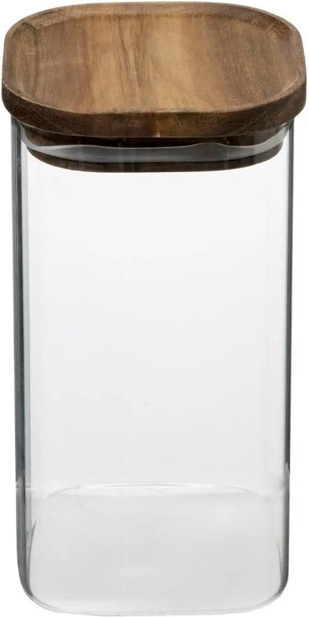 Secret de Gourmet - Keuken voorraadbussen/potten glas/hout set 4x stuk
