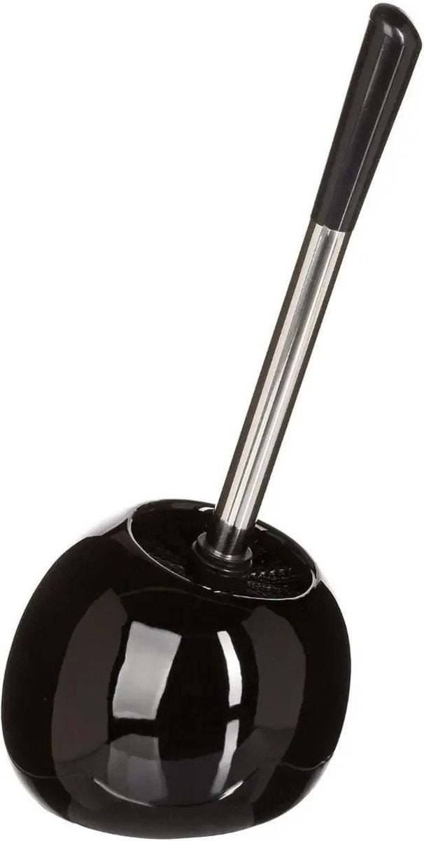 5Five - WC-borstel/toiletborstel met toiletrolhouder set in het zwart