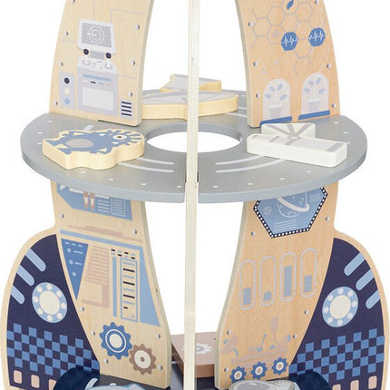 Atmosphera Kids Ruimteraket houten speelgoed - 42x42x60cm - Multi