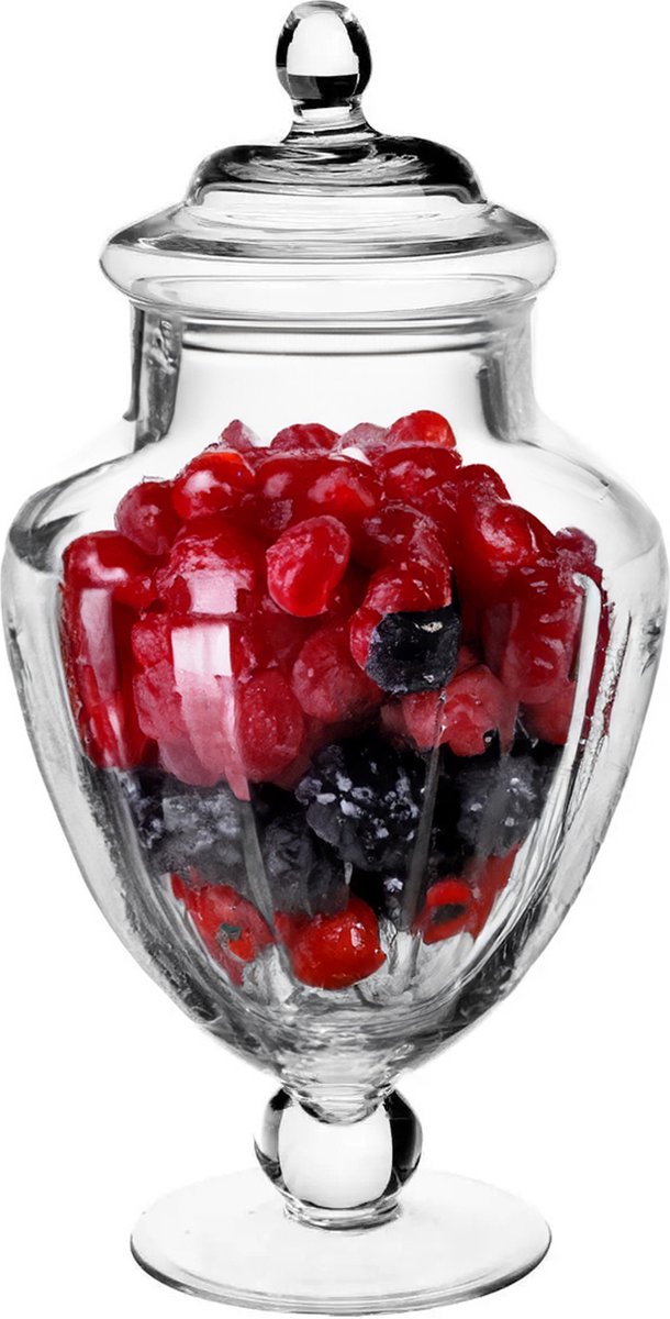 Secret de Gourmet Snoeppot/voorraadpot op voet - glas met deksel - 2100 ml - Bonbonnieres