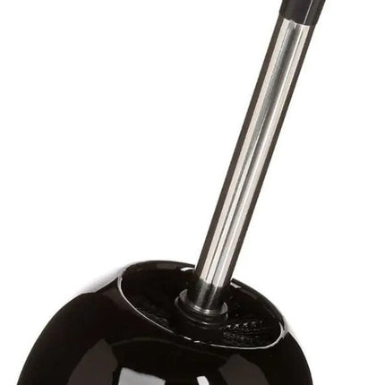 5Five - WC-borstel - toiletborstel - met toiletrolhouder - badkamer set - in het zwart - dolomiet en metaal