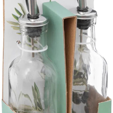 5Five Azijn/Olie flessen voor op tafel - 4x stuks - glas - 160 ml per fles - olijfolie en tafelazijn