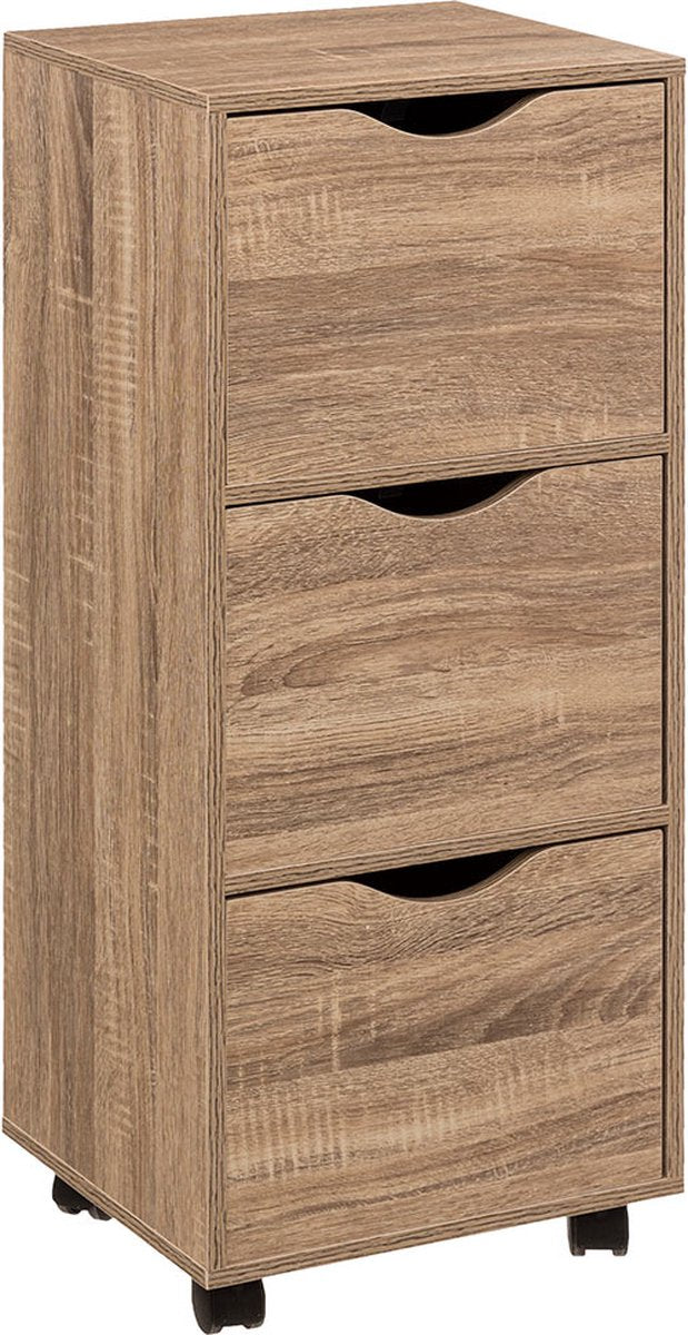 Kastje op Wielen 3 Lades Cavalier Hout