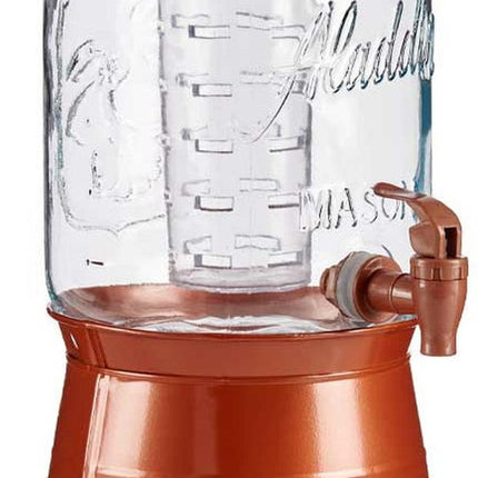 Vivalto Drankdispenser/limonadetap op voet - koper - glas - 3.8 liter - tapkraantje