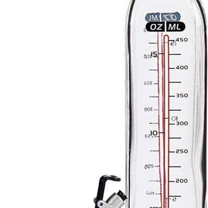 Vivalto Azijn/Olie fles met inhoud meter in ml - glas - met schenktuit - olijfolieflessen - 500 ml - afsluitbaar