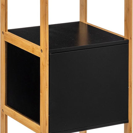 5five Natureo Halfhoge Badkamerkast 33x33x80 cm - Zwart/Bruin