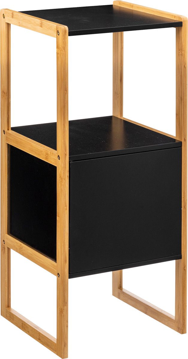 5five Natureo Halfhoge Badkamerkast 33x33x80 cm - Zwart/Bruin