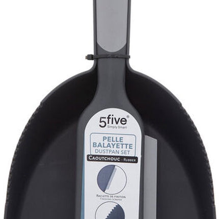 5Five Stoffer en blik Siliconen - grijs - 33 x 17,5 cm - kunststof/rubber - Schoonmaken - Speciale veger