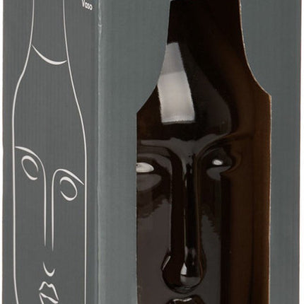 Giftdecor Bloemenvaas Crystal Face - luxe deco glas - grijs transparant - 11 x 24 cm - gouden top