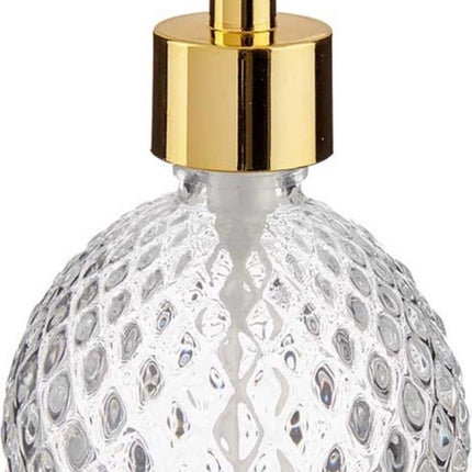 Zeeppompje/zeepdispenser transparant rond glas 200 ml - Badkamer/keuken zeep dispenser