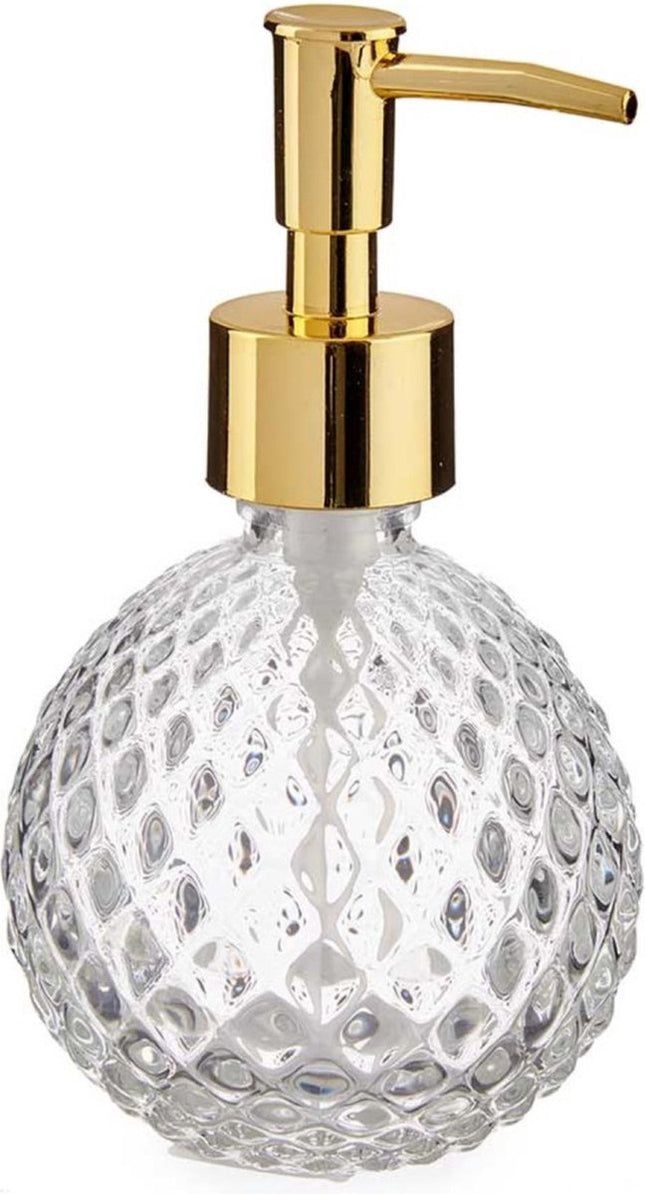 Zeeppompje/zeepdispenser transparant rond glas 200 ml - Badkamer/keuken zeep dispenser