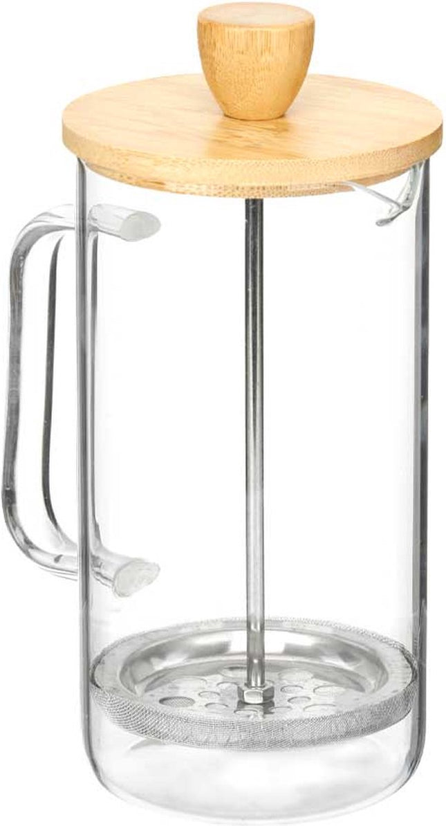 Theepot 600 ml Natuurlijk Bamboe Borosilicaatglas