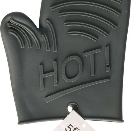 Secret de Gourmet Siliconen ovenwant/ovenhandschoen - Set van 2x stuks - grijs - 15 x 21 cm - Pannenlap - Keukenhandschoen