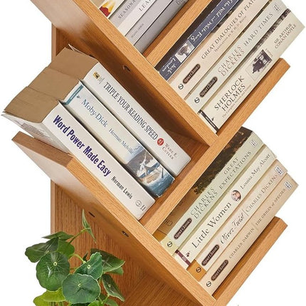 Naturel Boekenkast - 4 Niveaus - 31x17x60cm - Stijlvol Ruimtebesparend Ontwerp