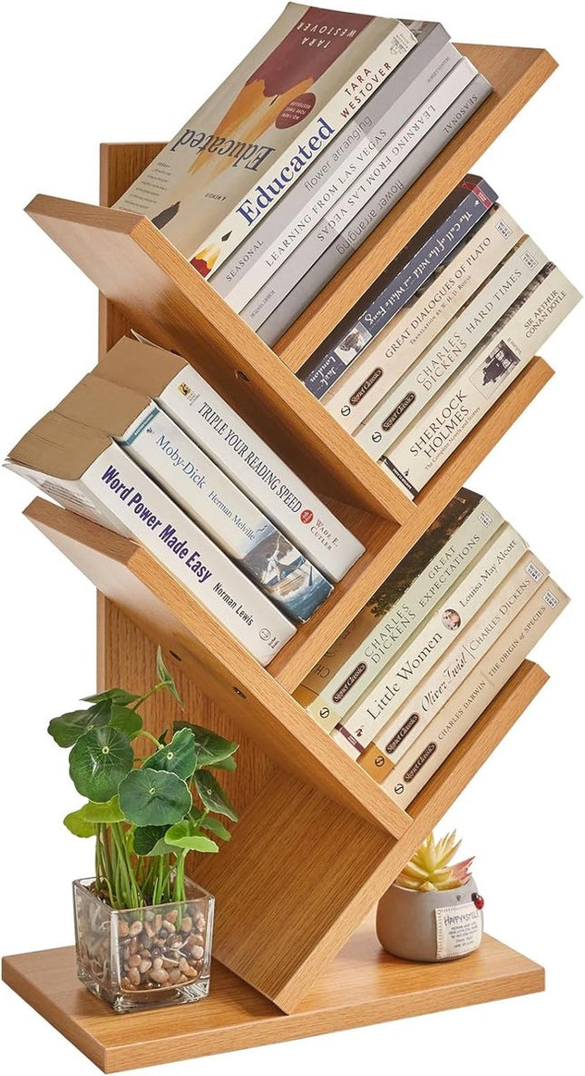 Naturel Boekenkast - 4 Niveaus - 31x17x60cm - Stijlvol Ruimtebesparend Ontwerp