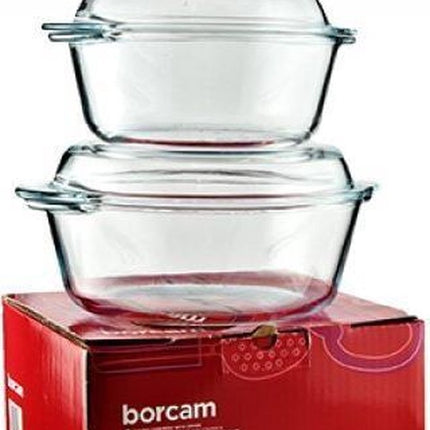 Borcam Ronde Ovenschalen- Met deksel - Set van 3