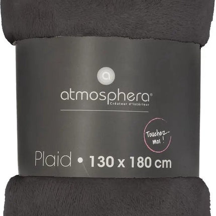 Atmosphera - Plaid - Flanel - Deken - Warm - Grijs - 130 x 180 cm
