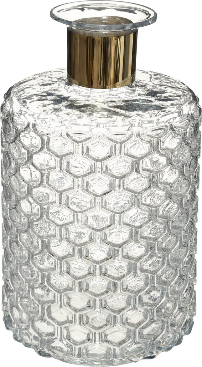 Atmosphera bloemenvaas Elegance - Apotheker Fles model - transparant - glas - 26 x 15 cm