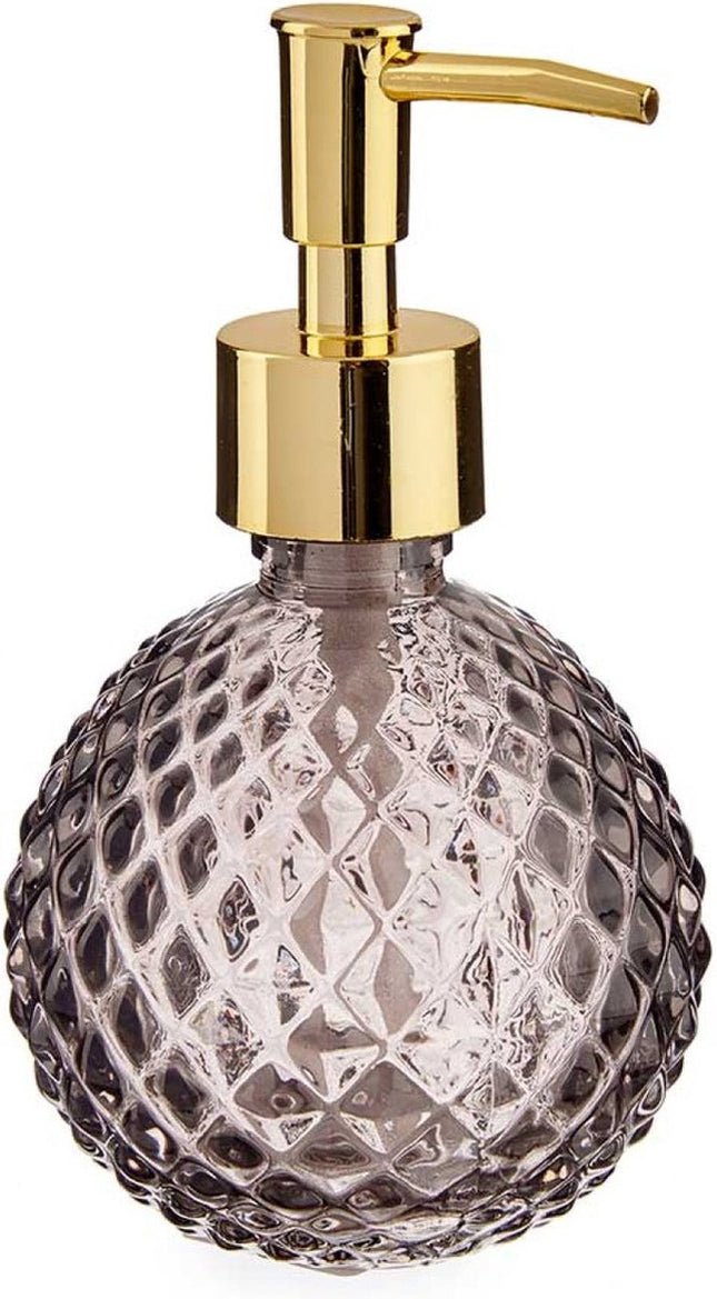 Zeepdispenser Gouden Antraciet 200 ml 8,5 x 15 x 9 cm Glas ABS