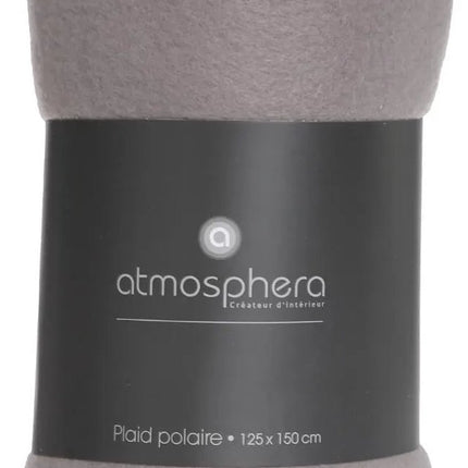 Atmosphera Polar Fleece deken of plaid - 2x - grijs - 125 x 150 cm - polyester - Bankdeken - Fleece plaid